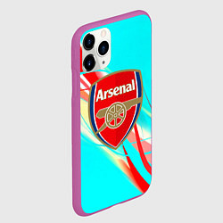Чехол iPhone 11 Pro матовый Arsenal stripes, цвет: 3D-фиолетовый — фото 2