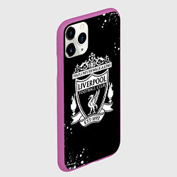 Чехол iPhone 11 Pro матовый Liverpool белые краски текстура, цвет: 3D-фиолетовый — фото 2