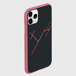 Чехол iPhone 11 Pro матовый Три буквы: красные, цвет: 3D-малиновый — фото 2