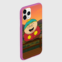 Чехол iPhone 11 Pro матовый Эрик Картман смеется держа живот, цвет: 3D-фиолетовый — фото 2