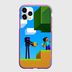 Чехол iPhone 11 Pro матовый Эндермен помогает героям