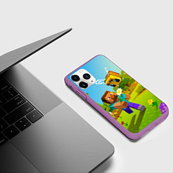Чехол iPhone 11 Pro матовый Стив и пчела, цвет: 3D-фиолетовый — фото 2
