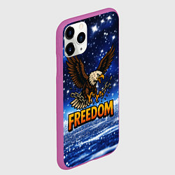 Чехол iPhone 11 Pro матовый Freedom - орел разрывает цепи, цвет: 3D-фиолетовый — фото 2