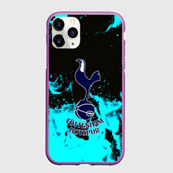 Чехол iPhone 11 Pro матовый ФК Тоттенхэм голубой огонь, цвет: 3D-фиолетовый