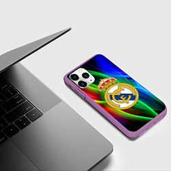 Чехол iPhone 11 Pro матовый Реал Мадрид, цвет: 3D-фиолетовый — фото 2