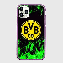 Чехол iPhone 11 Pro матовый Borussia зелёный огонь, цвет: 3D-фиолетовый