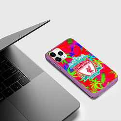 Чехол iPhone 11 Pro матовый Liverpool тропический неон, цвет: 3D-фиолетовый — фото 2