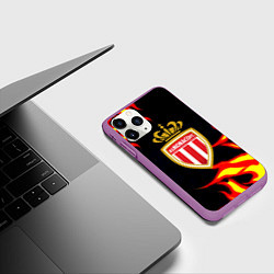 Чехол iPhone 11 Pro матовый Монако огненный фон текстура, цвет: 3D-фиолетовый — фото 2