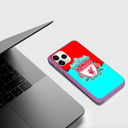 Чехол iPhone 11 Pro матовый Liverpool краски текстура штрихи, цвет: 3D-фиолетовый — фото 2
