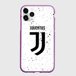 Чехол iPhone 11 Pro матовый Juventus черные краски всплеск, цвет: 3D-фиолетовый