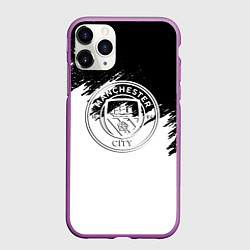 Чехол iPhone 11 Pro матовый Манчестер сити просто краски, цвет: 3D-фиолетовый