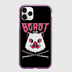 Чехол iPhone 11 Pro матовый Клинок, рассекающий демонов, Иноске, цвет: 3D-фиолетовый