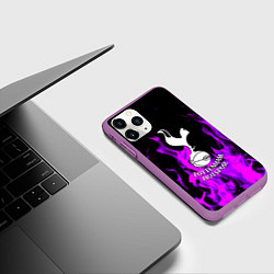 Чехол iPhone 11 Pro матовый Тоттенхэм неоновый огонь, цвет: 3D-фиолетовый — фото 2
