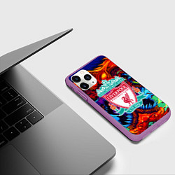 Чехол iPhone 11 Pro матовый Ливерпуль монстр, цвет: 3D-фиолетовый — фото 2
