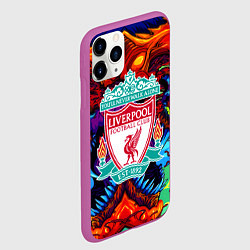 Чехол iPhone 11 Pro матовый Ливерпуль монстр, цвет: 3D-фиолетовый — фото 2