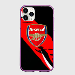Чехол iPhone 11 Pro матовый Арсенал геометрия полосы краски, цвет: 3D-фиолетовый