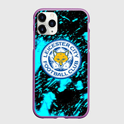 Чехол iPhone 11 Pro матовый Лестер сити голубые краски, цвет: 3D-фиолетовый