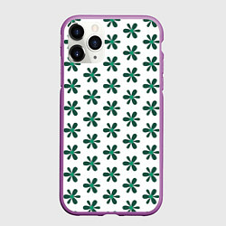 Чехол iPhone 11 Pro матовый Цветочная текстура, цвет: 3D-фиолетовый