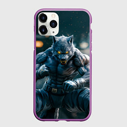 Чехол iPhone 11 Pro матовый Волк боец
