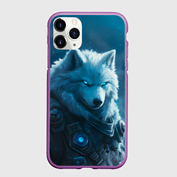 Чехол iPhone 11 Pro матовый Воин волк зимой, цвет: 3D-фиолетовый