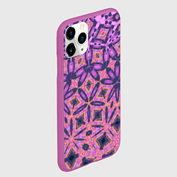 Чехол iPhone 11 Pro матовый Фиолетовая геометрическая метаморфоза, цвет: 3D-фиолетовый — фото 2