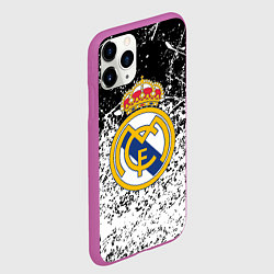 Чехол iPhone 11 Pro матовый Реал Мадрид краски, цвет: 3D-фиолетовый — фото 2
