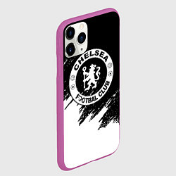 Чехол iPhone 11 Pro матовый Чели белые краски текстура, цвет: 3D-фиолетовый — фото 2