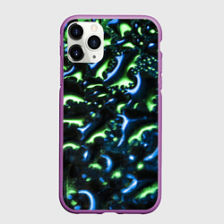 Чехол iPhone 11 Pro матовый Абстракция капли воды, цвет: 3D-фиолетовый