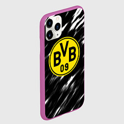Чехол iPhone 11 Pro матовый Borussia штрихи красок текстура, цвет: 3D-фиолетовый — фото 2