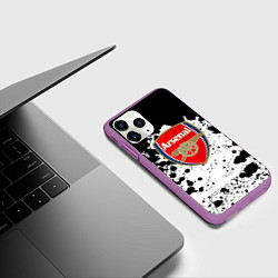 Чехол iPhone 11 Pro матовый Арсенал черно белые краски, цвет: 3D-фиолетовый — фото 2