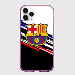 Чехол iPhone 11 Pro матовый Barcelona полосы текстура спорт, цвет: 3D-фиолетовый