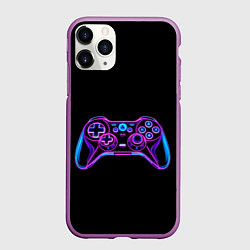Чехол iPhone 11 Pro матовый Gamepad, цвет: 3D-фиолетовый