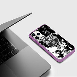 Чехол iPhone 11 Pro матовый Juventus белый дым, цвет: 3D-фиолетовый — фото 2