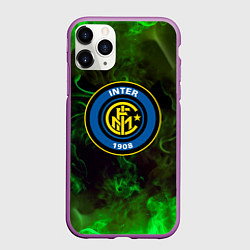 Чехол iPhone 11 Pro матовый Интер кислотный огонь, цвет: 3D-фиолетовый