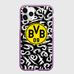 Чехол iPhone 11 Pro матовый Borussia надписи гейм, цвет: 3D-фиолетовый