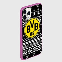 Чехол iPhone 11 Pro матовый Borussia x fortnite pattern, цвет: 3D-фиолетовый — фото 2