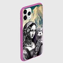 Чехол iPhone 11 Pro матовый Lady with ermine - remake, цвет: 3D-фиолетовый — фото 2