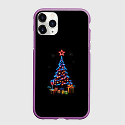 Чехол iPhone 11 Pro матовый New year, цвет: 3D-фиолетовый