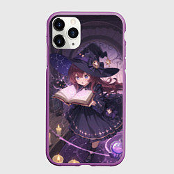 Чехол iPhone 11 Pro матовый Аниме Ведьма Читает Книгу Заклинаний, цвет: 3D-фиолетовый