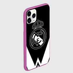 Чехол iPhone 11 Pro матовый Real Madrid геометрия спорт, цвет: 3D-фиолетовый — фото 2
