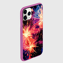 Чехол iPhone 11 Pro матовый Абстракция стилизованный салют, цвет: 3D-фиолетовый — фото 2