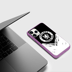 Чехол iPhone 11 Pro матовый Челси белые краски, цвет: 3D-фиолетовый — фото 2