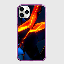 Чехол iPhone 11 Pro матовый Plate fractures, цвет: 3D-фиолетовый