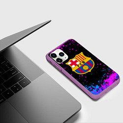 Чехол iPhone 11 Pro матовый Барселона неоновые краски, цвет: 3D-фиолетовый — фото 2