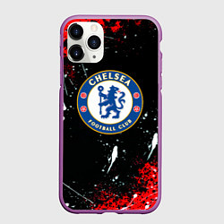 Чехол iPhone 11 Pro матовый Chelsea брызги красок текстура, цвет: 3D-фиолетовый
