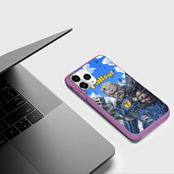 Чехол iPhone 11 Pro матовый Fallout брутальный седьмой, цвет: 3D-фиолетовый — фото 2