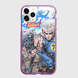 Чехол iPhone 11 Pro матовый Fallout комиксный стиль, цвет: 3D-фиолетовый