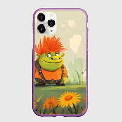 Чехол iPhone 11 Pro матовый Маленький Шрек с рыжими волосами, цвет: 3D-фиолетовый