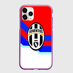 Чехол iPhone 11 Pro матовый Ювентус спортивная геометрия, цвет: 3D-фиолетовый