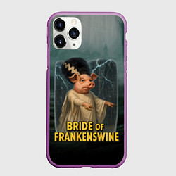 Чехол iPhone 11 Pro матовый Франкенштейн свинья невеста, цвет: 3D-фиолетовый